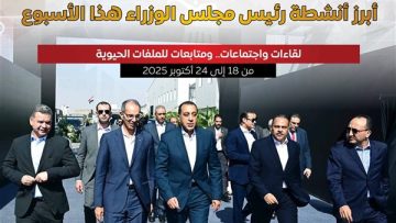 عاجل- أسبوع حافل بالإنجازات.. الحكومة ترفع الاستعدادات لافتتاح المتحف المصري الكبير وتدعم توطين الصناعات وتطوير القرى