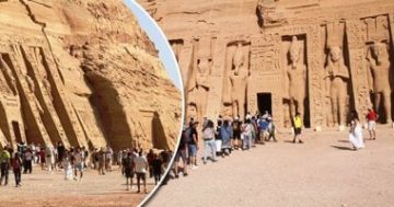 بدء ظاهرة تعامد الشمس على وجه رمسيس الثانى بمعبد أبوسمبل