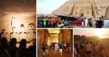 الشمس تلامس وجه رمسيس فى ظاهرة تعامد معبد أبو سمبل.. معجزة فلكية خالدة تتجدد مرتين كل عام لمدة 20 دقيقة على قدس الأقداس.. 3000 سائح من جميع دول العالم يحرصون على مشاهدة الحدث.. صور وفيديو