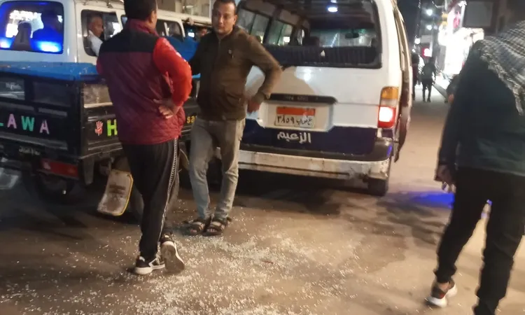 تصادم سيارة أجرة بتروسيكل في طنطا